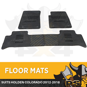 Holden Colorado RG 2012-2018 Dual Cab Rubber Floor Mats Front & Rear New