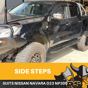 Steel Side Steps for Nissan Navara NP300 Running Boards Sidesteps Matte Black