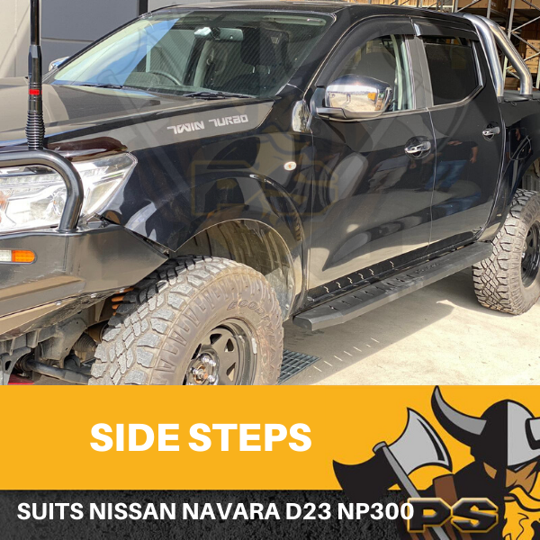 Steel Side Steps for Nissan Navara NP300 Running Boards Sidesteps Matte Black