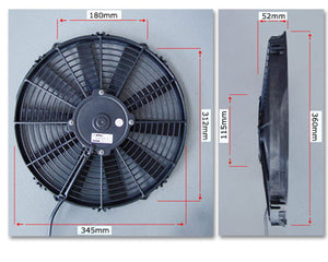 SPAL 13" Fan straight blade pusher 991cfm