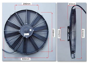 SPAL 16" Fan straight blade pusher 1505cfm