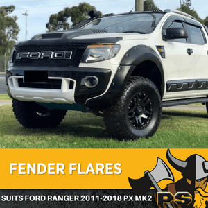 JUNGLE FLARES FIT FORD RANGER PX MK1 2011-2015 FENDER BLACK GUARDS 4PC