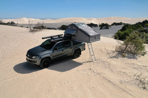 ROOF TOP TENT CAMPING PACKAGE - 2 PERSON LONG STYLE SOFT SHELL TENT CANYON OFFROAD