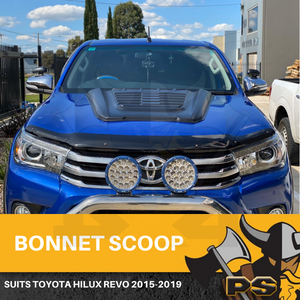 PS4X4 Matte Black Bonnet Scoop to suit Toyota Hilux REVO 2015-2019