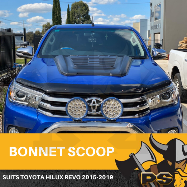 PS4X4 Matte Black Bonnet Scoop to suit Toyota Hilux REVO 2015-2019