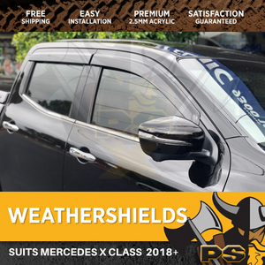 Window Visors Weathershields weather shields fit Mercedes Benz X-Class 2018+