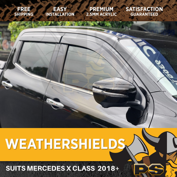 Window Visors Weathershields weather shields fit Mercedes Benz X-Class 2018+