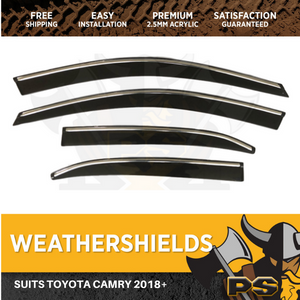 Weathershields Window Visors Weather Shields to suit Toyota Camry 2018 +