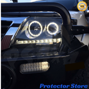 Black Angel Eye Headlights to suit Toyota Hilux 2011-2015 Projector