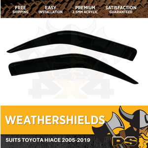 Weathershields Window Visors Weather Shields to suit Toyota Hiace 2005-2019