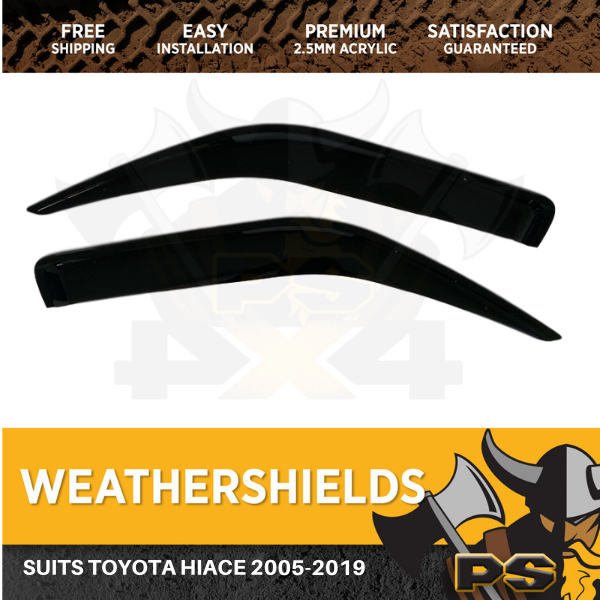 Weathershields Window Visors Weather Shields to suit Toyota Hiace 2005-2019