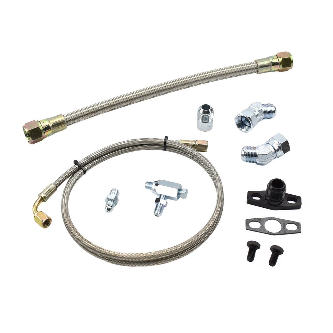 Braided Turbo Oil Feed Return Line Kit Garrett T25 T28