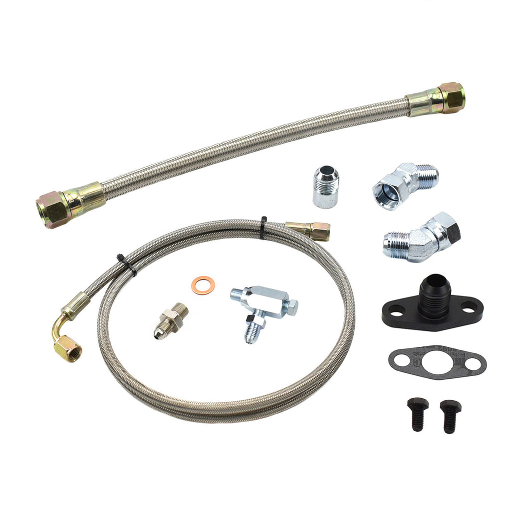 Braided Turbo Oil Feed Return Line Kit Holset HX30 HX35 HX40