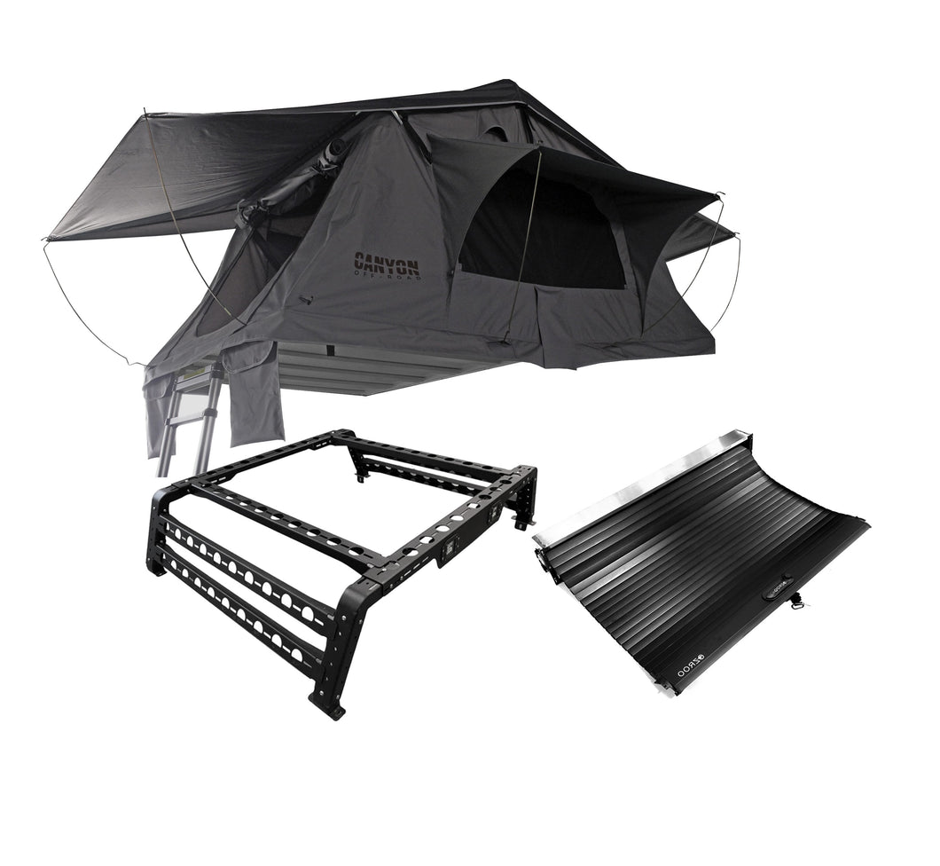 ROOF TOP TENT CAMPING PACKAGE - 2 PERSON SOFT SHELL TENT FROM CANYON OFFROAD