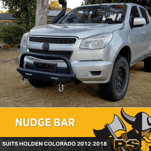 Black Steel Nudge Bar to suit Holden Colorado 2012-2019 Hooks Heavy Duty