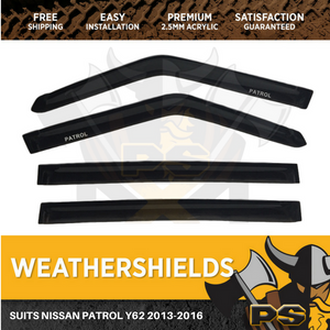 Nissan Patrol Y62 2013-2016 Weathershields Window Door Visors