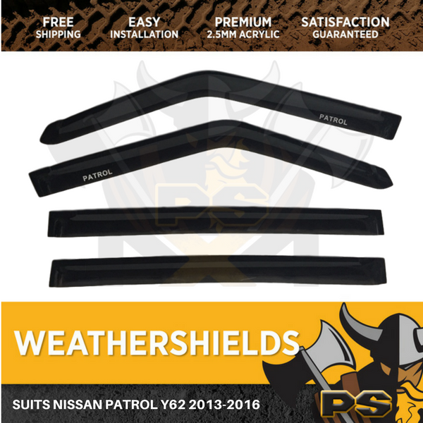 Nissan Patrol Y62 2013-2016 Weathershields Window Door Visors