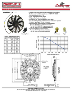 11" Fan Skew Blade Reversible 12V (1110CFM) (63mm Deep)