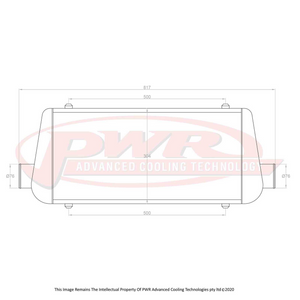 UNIVERSAL Aero2 Intercooler 600 x 300 x 81mm With 3" Outlets