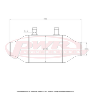 Barrel Only 5" x 6" (2.5" Outlets) Intercooler