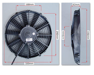 SPAL 12" Fan straight blade 1097cfm 62mm