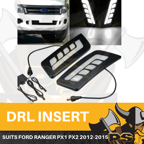 LED DRL Brand New Ford Ranger PXI LED Daytime Running Light Front Grill Insert (Fits: Ford Ranger)