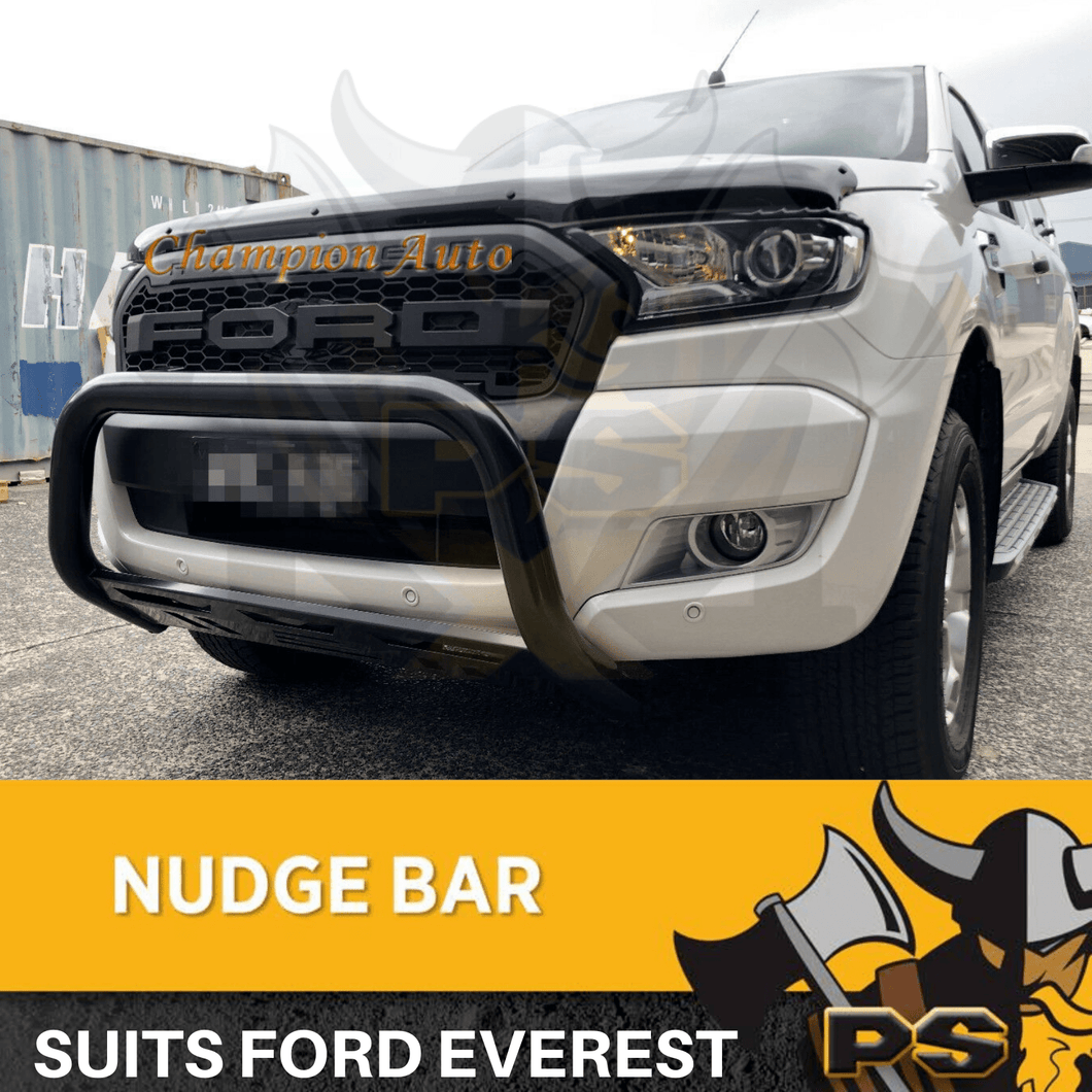 Black Nudge Bar Suitable for Ford Everest Sensor Tech Pack compatible