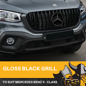 Front Gloss Black Grill AMG style Replacement to Suit Mercedes-Benz X Class