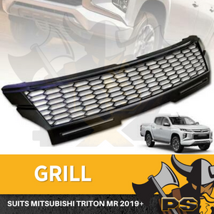 Front Bumper Grille to suit Mitsubishi Triton MR Black Grill 2019+ Bar