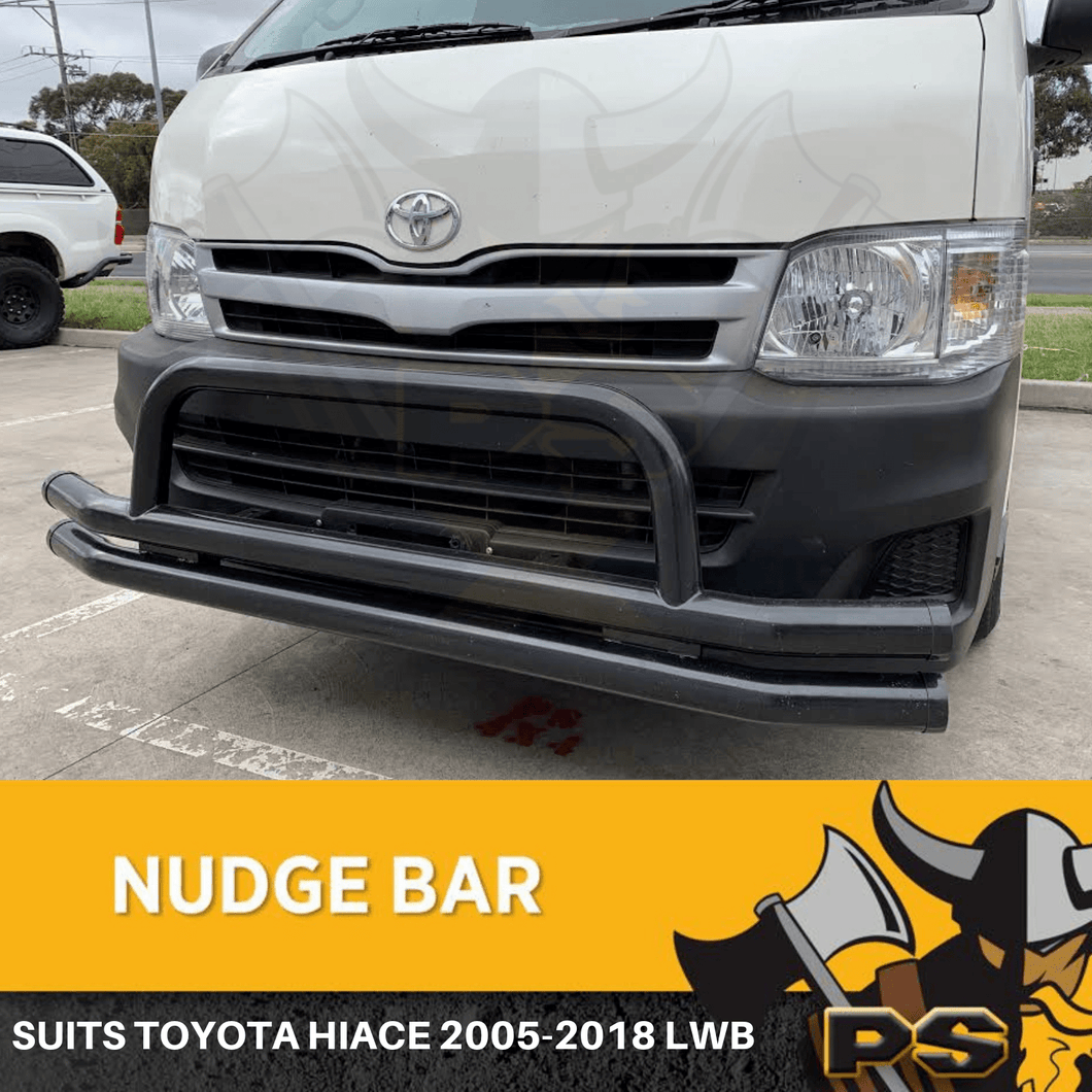 Black Nudge bar to suit Toyota Hiace (LWB) 2005-2018 Brand New Front Bar Super