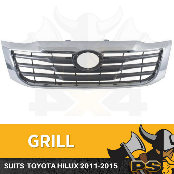 Chrome Grille to suit Toyota Hilux 2011-2015 Chrome Replacement