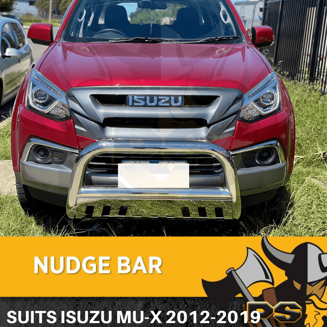 Isuzu MU-X MUX 3 inch Nudge Bar Chrome Steel Grille Guard 2012-2019