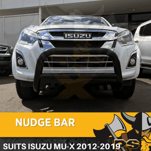 Isuzu MU-X MUX 3 inch Nudge Bar Black Steel Grille Guard 2012-2019