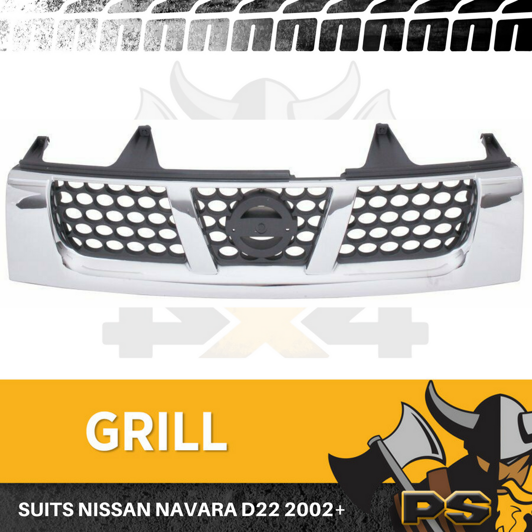Nissan Navara D22 2001 Onwards Grill Replacement Grille Chrome