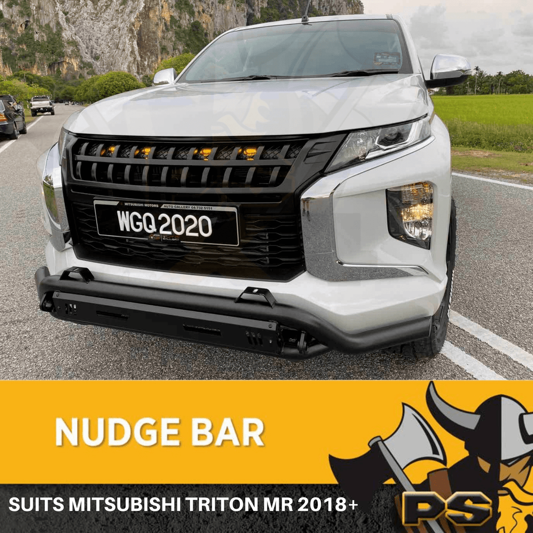 Nudge Bar For Mitsubishi Triton MR 2018-2020 Powder Coated Black