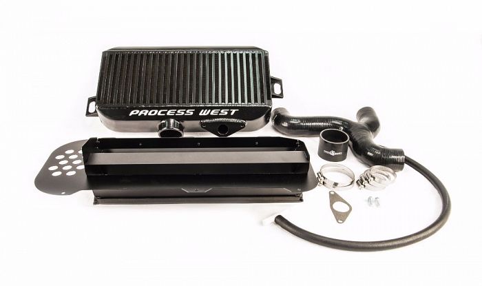 Top Mount Intercooler Kit (suits Subaru 04-07 Forester XT) (with 02 STI Bonnet Scoop) - Black