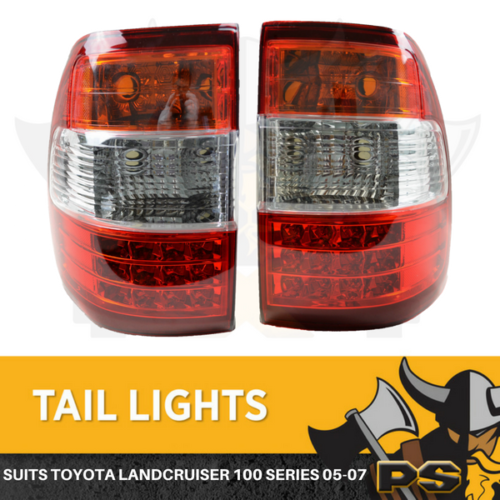 TAIL LIGHTS PAIR TO SUIT TOYOTA LANDCRUISER 100 SERIES 05-07 LED TAILLAMPS (Copy)