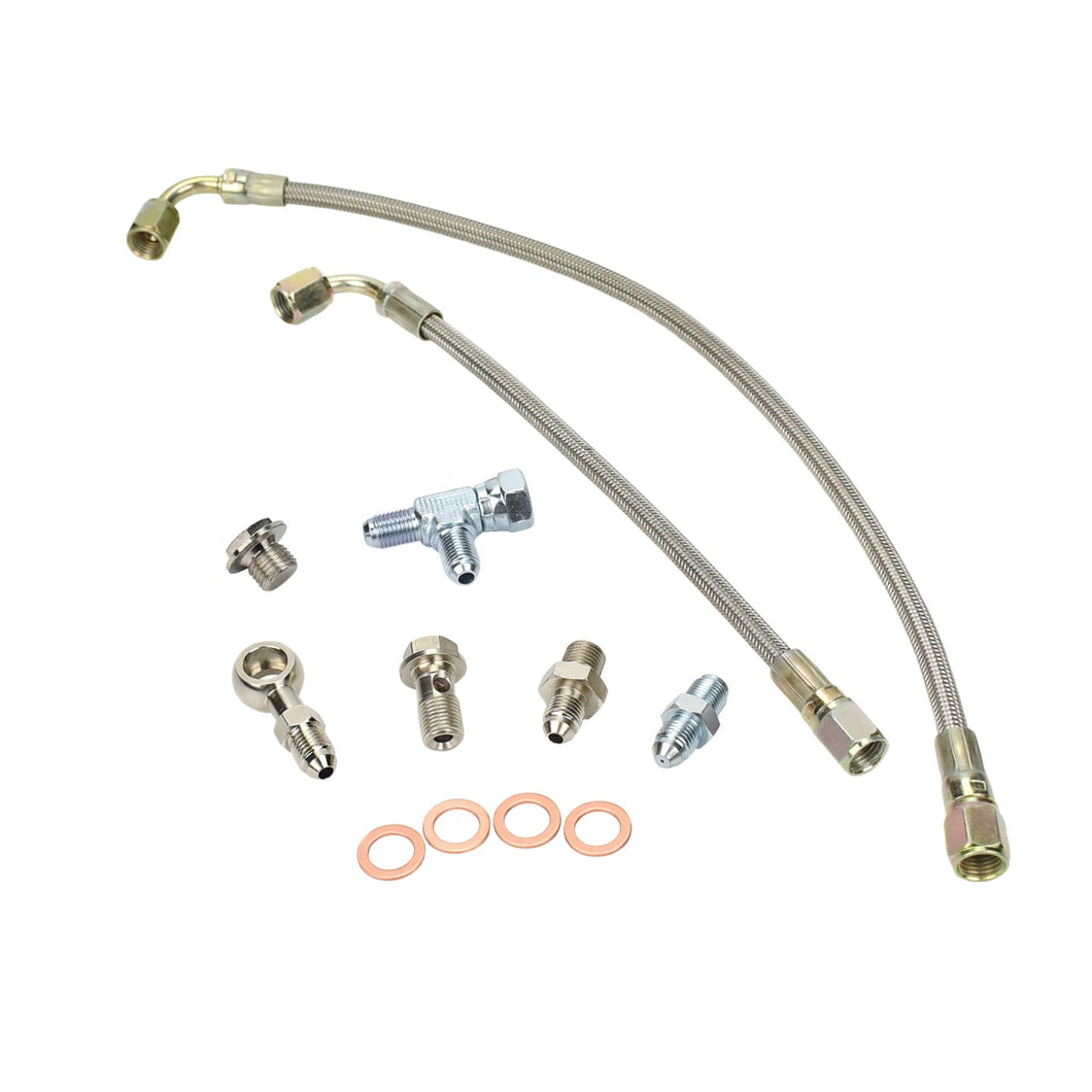 Rotated Turbo Oil Feed & AVCS Line Kit Subaru Forester Legacy WRX STI Garrett GT30R GT35R