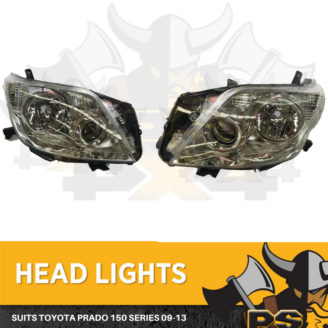 Headlights to suit a Toyota Prado 150 Series 2009-2013 LHS RHS PAIR