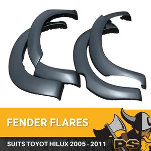 Black Fender Flares Wheel Arch to suit Toyota Hilux SR5 SR 2005 - 2011 6pcs