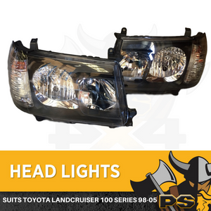 Altezza Black Head Light Set to suit Toyota Landcruiser 100 Series 1998-2005