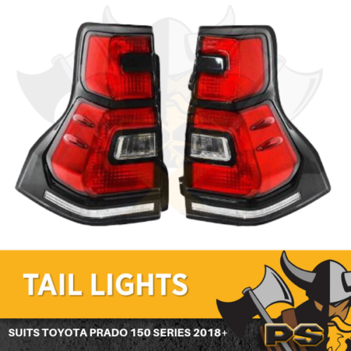 Tail Lights Pair to suit Toyota Landcruiser Prado 150 Series 2018+ LH RH