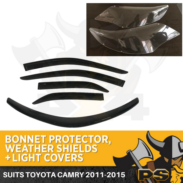 Bonnet Protector, Weathershields & Headlight Covers suit Toyota Camry 2011-2015