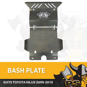 Bash Plate Sump Guard 4mm for Toyota Hilux 2005-2015 2pc Silver Powder Coated