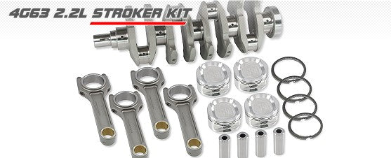 4G63 2.2L STROKER KIT (I-BEAM RODS / 85.5MM BORE) ** EN40B CRANK **