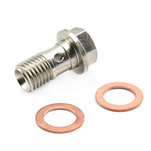 Load image into Gallery viewer, Steel Banjo Bolt with Copper Washers M10x1.25 (1.8mm restricted port)

