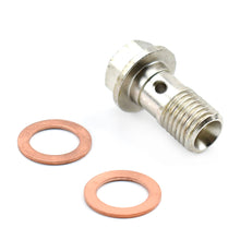 Load image into Gallery viewer, Steel Banjo Bolt with Copper Washers M10x1.25 (1.8mm restricted port)

