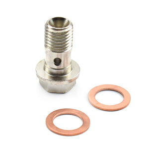 Steel Banjo Bolt with Copper Washers M12x1.5 (1.8mm restricted port)