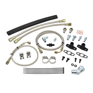 Turbo Oil Water Line Kit Mitsubishi 4G63T EVO 4~9 Garrett G-Series G25 G30 G35 (Filter Location)