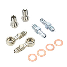 Load image into Gallery viewer, 4AN to M12x1.25 Turbo Water Banjo Bolt &amp; Barb Fitting Kit
